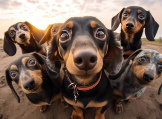 A group of dachshunds