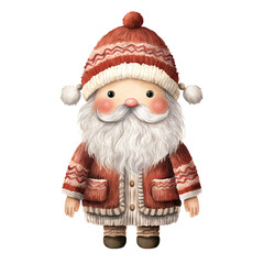 Illustration of a cute santa claus on a white background