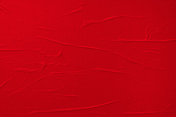 Red poster with folds. Abstract background.
