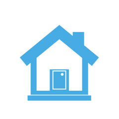 Blue house symbol, logo, illustration