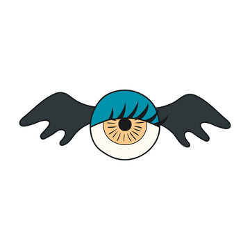 recommend clip art: Cute eye monster with wings Halloween cartoon character illustration. Hand drawn kawaii style line art design, isolated vector. Kids seasonal print element, trick or treat, autumn holiday party