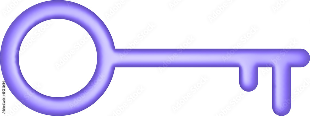 Poster 3d rendering key icon. illustration with shadow isolated on white.