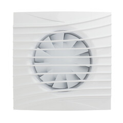 Axial fan for domestic ventilation, for removing dirty air from the room, white background