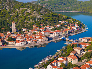 Aerial view of Tisno on Murter, Croatia