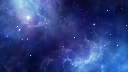 101. Extreme close-up of abstract blurred space nebula, cosmic blue and starry indigo hues, in the style of gradient blurred wallpapers, depth of field, serene visuals, minimalistic simplicity, close-