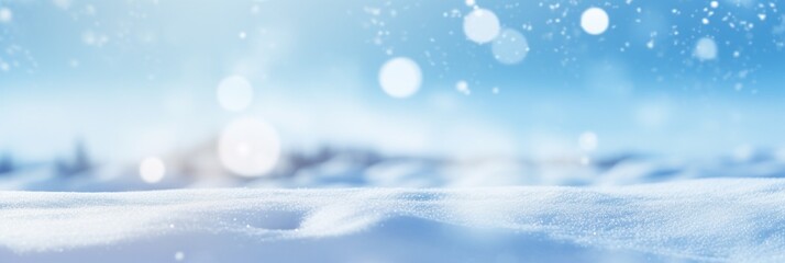 Christmas blue background with snow - obrazy, fototapety, plakaty