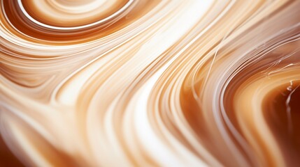 31. Extreme close-up of abstract blurred coffee swirls, rich espresso brown and creamy beige hues,...