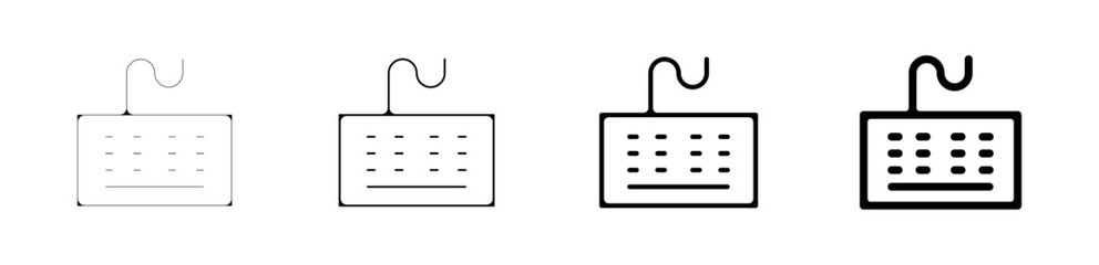 Pictogramme icones logo trace clavier fil et sans fil - obrazy, fototapety, plakaty