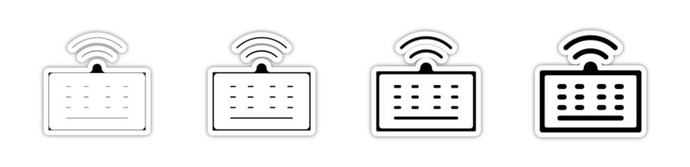 Pictogramme icones logo trace clavier fil et sans fil © ZAKLEFTY