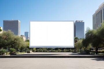 Obraz premium Blank advertising poster banner mockup outside shopping mall. generative ai