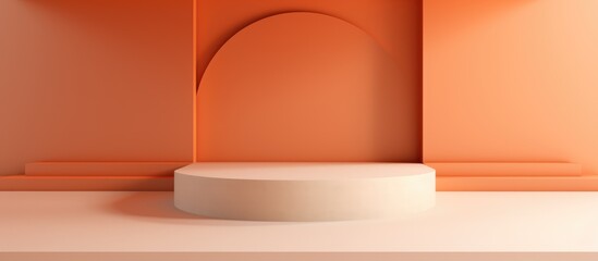 Abstract background with podium and wall scene