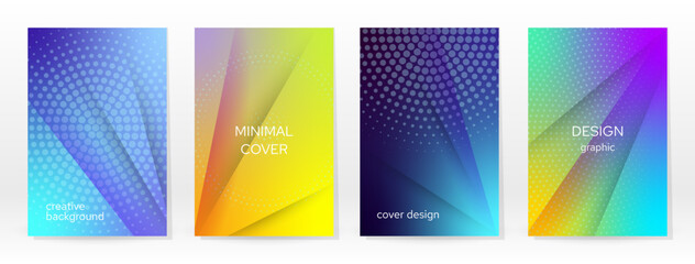 Minimal Poster. Pastel Soft. Rainbow Gradient Set. - 650327076