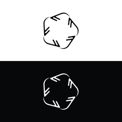 Black and white circle vector logo template design