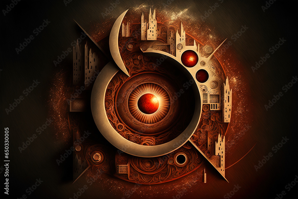 Poster Abstract shapes retro composition in 20s avantrgarde or futurism style. Retro background with surreal mindbending figures.