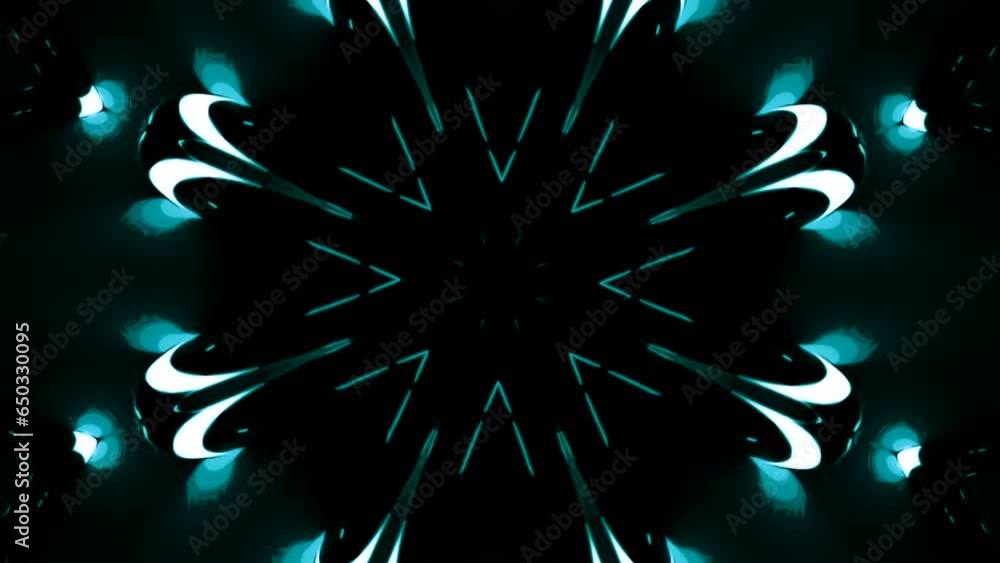 Poster abstract floral pattern with pulsating flashes. design. pulsating hypnotic pattern with bright flash