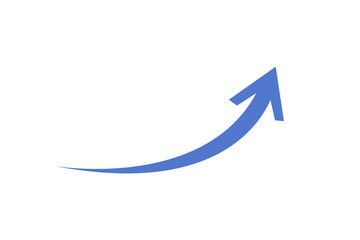 Blue curved graph with arrow transparent png file type