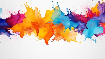 Colorful blotches on a white background. Splash of colors on white background