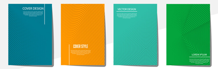 Geometric cover design templates A-4 format. Editable set of layouts