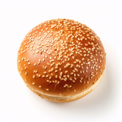 hamburger bun bread isolated on white background