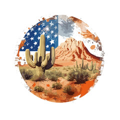 United state Sonoran hyper realistic fantasy Cactus , Illustration, Watercolor PNG