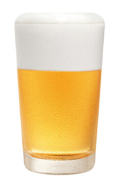 copo com cerveja gelada com espuma isolado em fundo transparente - ta&radic;&szlig;a com chope gelado cremoso