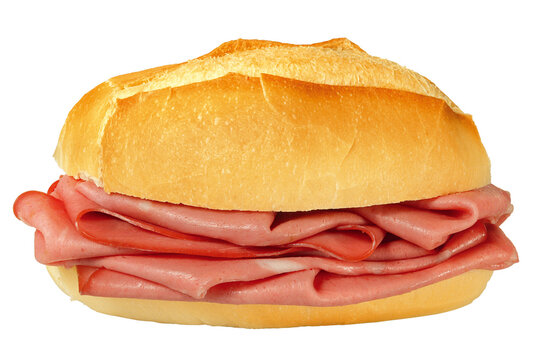 sandu&radic;&ne;che de mortadela isolado em fundo transparente - mortadela fatiado no p&radic;&pound;o franc&radic;&trade;s