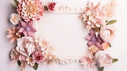 Flowers frame.Beautiful flower arrangement. 