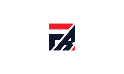 FR letter logo design vector with black and red colors. FR Letter Logo Design. Abstract letter FR logotype logo design template. 