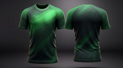 Sporty T-shirt mockup and template designed for soccer jerseys and football shirts. Displaying fabric patterns for both front and back views.