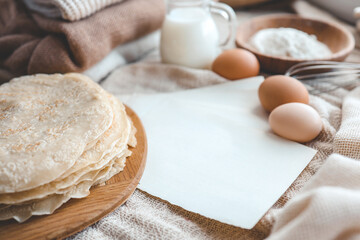 Place for text on paper, cooking concept