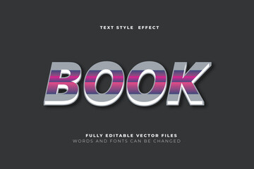 Book editable vector text effect style