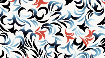 Designer pattern, a unique pattern on a white background. A set of repeating elements, which are repeated in a special order, make up a unique pattern