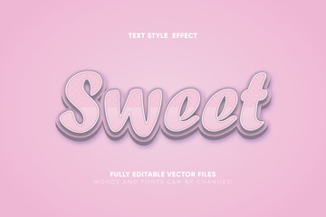 Sweet editable vector text effect style