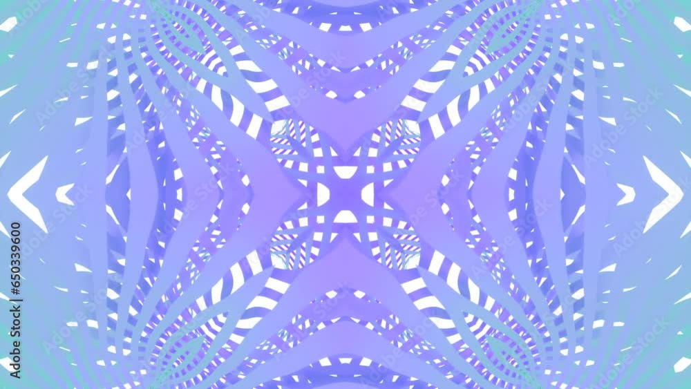 Poster moving geometric pattern with kaleidoscopic lines. design. geometric pattern with wavy ribbon lines.