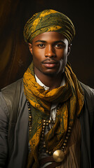 African Man in Traditional Garb. Portrait of an African Gentleman