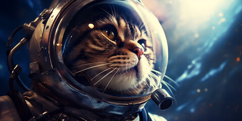 cat wearing a space suite