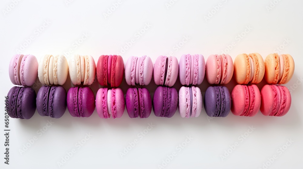 Aufkleber  a row of macaroons sitting on top of each other.  generative ai