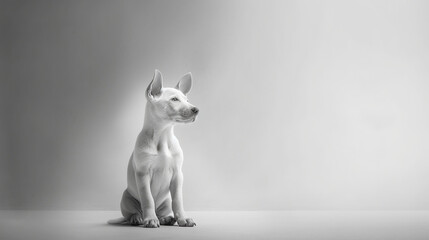 Minimalist Happy Puppy. Blissful Pup.  AI Generated