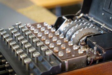 Enigma, the German cipher machine created for sending messages during World War 2	