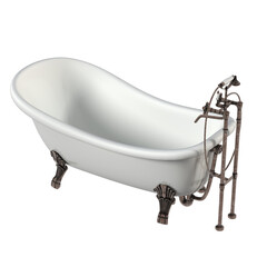 bathtub isolated on a transparent background, 3D illustration, and a CG render
