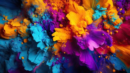 Creative background with colorful powder for holi festival