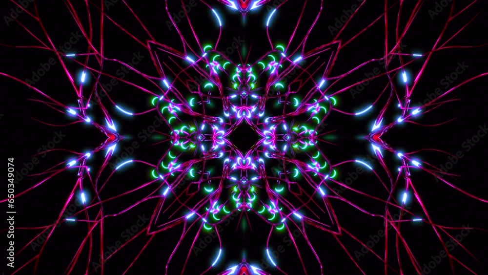 Aufkleber neural pattern with bright pulses. design. bright mandala-style pattern and neural connections pulsa