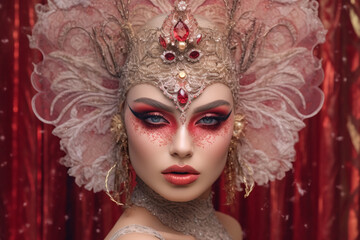 Enchanting Elegance. Whimsical Glamour Portarit.  AI Generated