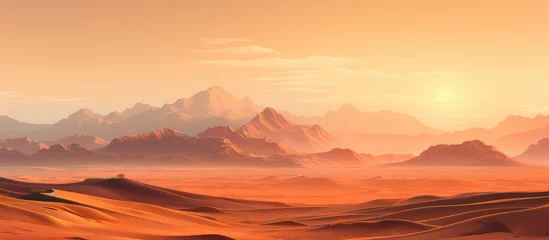 Foto op Plexiglas Dubai Sunrise in the Desert and Sand Dunes