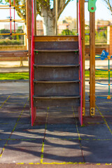 Fototapeta na wymiar Steps leading up to a playground installation