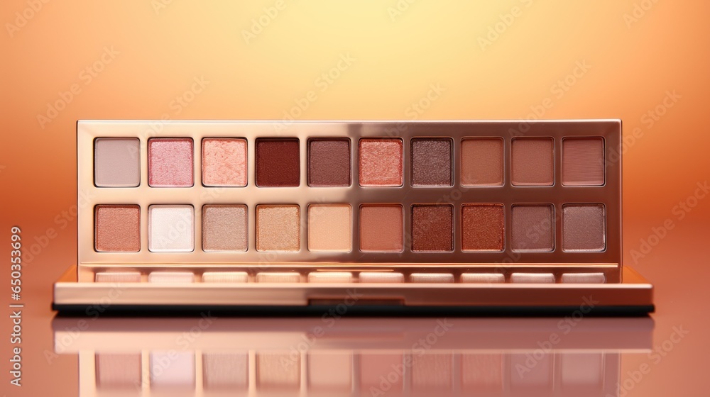 Sticker A makeup palette on an orange background. AI