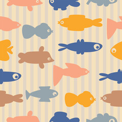 pattern of cute funny fish