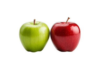 Vibrant Red and Green Apple on PNG Transparent Background. Generative AI