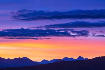 Fototapete Dunkelblau Mountains silhouette