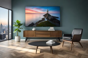 modern living room with monitor